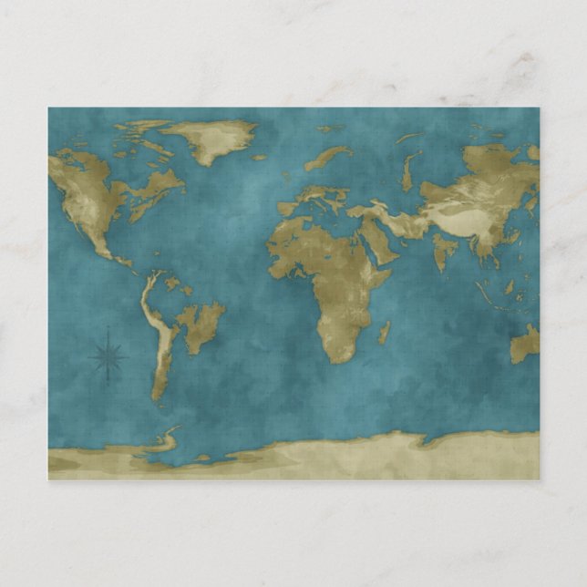 Flooded World Map Postcard (Front)