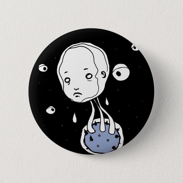 Flooding Planet 2 Inch Round Button (Front)