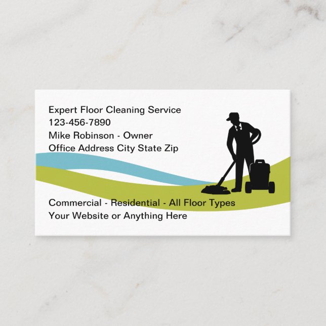 Floor Cleaning And Flooring  Business Card (Front)