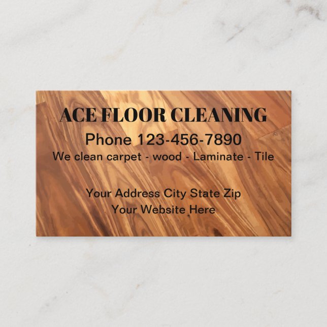 Floor Cleaning Services Business Card Template (Front)