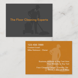 Floor Cleaning Services Modern Business Cards