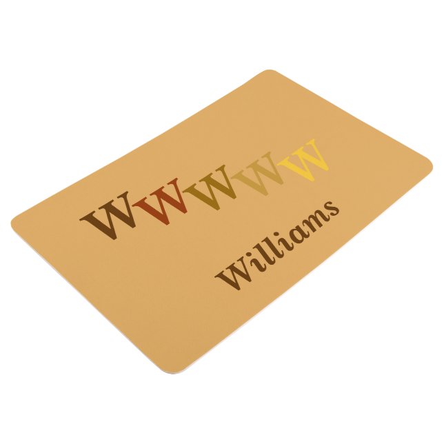 Floor Mat – Stepped Initials with Name (3/4)