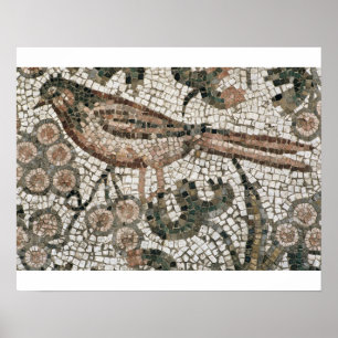 Floor pavement depicting a bird, 4th century AD (m Poster
