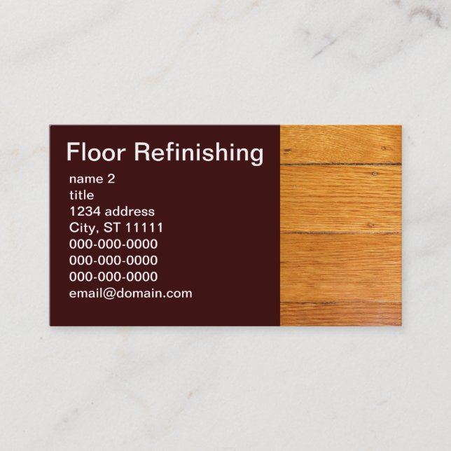 Floor Refinishing Business Card (Front)