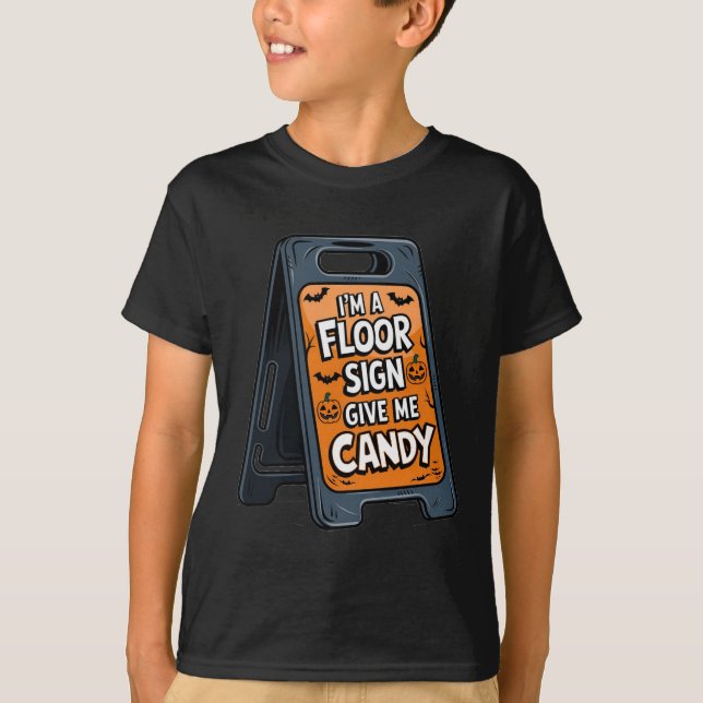floor sign tacky costume black T-Shirt (Front)