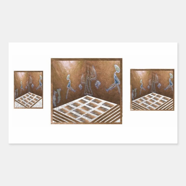 Floor tiles near figure on wall. sticker (Front)