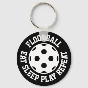 Floorball fan keychain. Eat Sleep Play Repeat Keychain