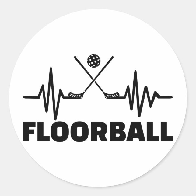 Floorball frequency classic round sticker (Front)