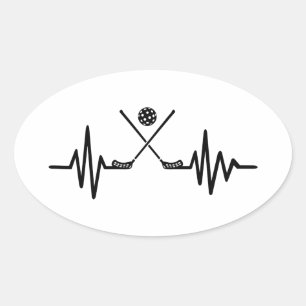 Floorball frequency oval sticker