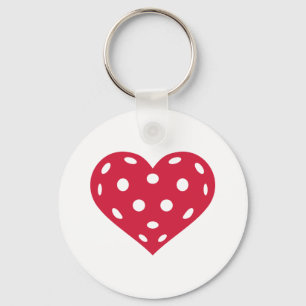 Floorball red heart keychain