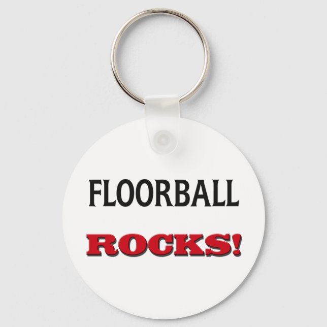 Floorball Rocks Keychain (Front)