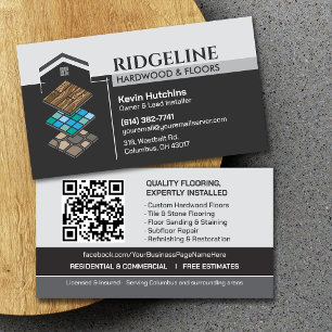 Flooring Contractor - Tile, Hardwood, Stone Floors Business Card