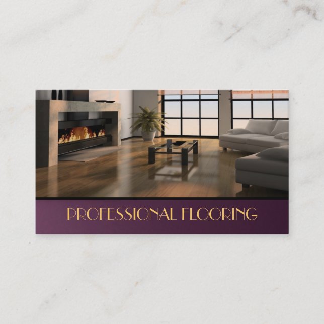 Flooring, Floors Construction Mill Work, Wood Business Card (Front)