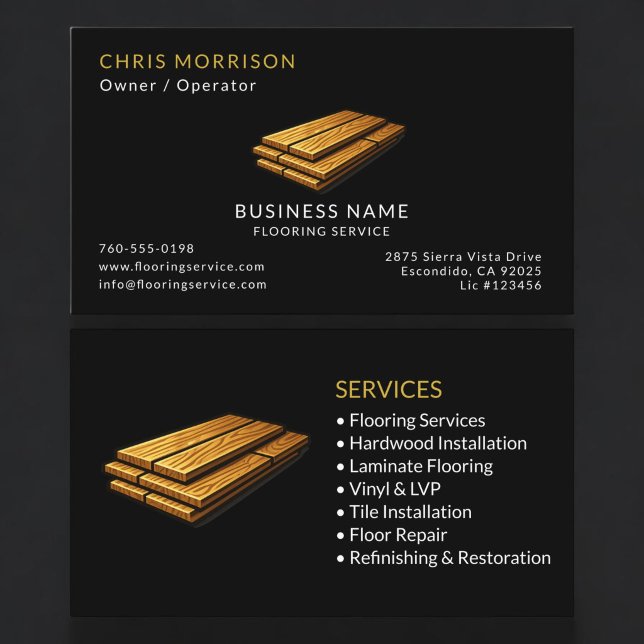 Flooring Service Professional Business Card (Creator Uploaded)