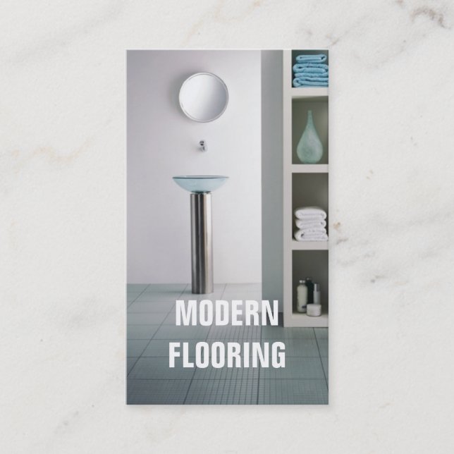 Flooring tile hardwood carpet floors construction business card (Front)