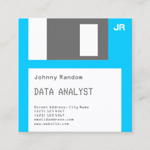 Floppy disc disquette faux look square business card