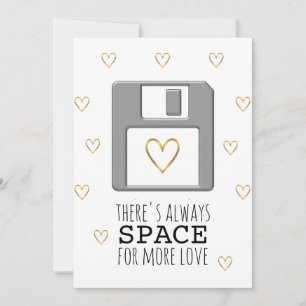Floppy Disc Gold Heart Valentine's Day Computer Holiday Card