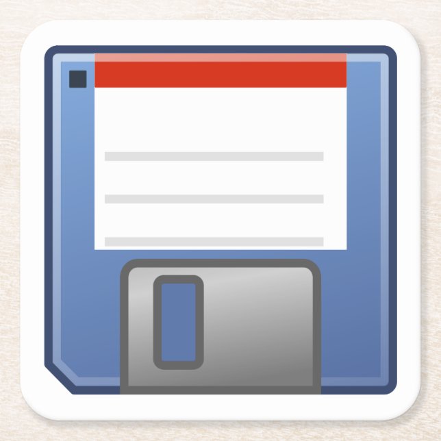 Floppy Disc Icon Square Paper Coaster (Front)