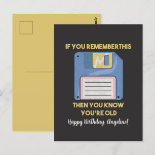 Floppy Disc: If you Remember this, You're Old Postcard