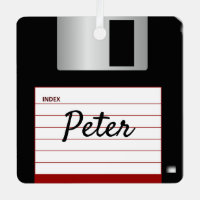 Floppy Disc Retro Computer Metal Square Ornament