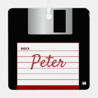 Floppy Disc Retro Computer Metal Square Ornament