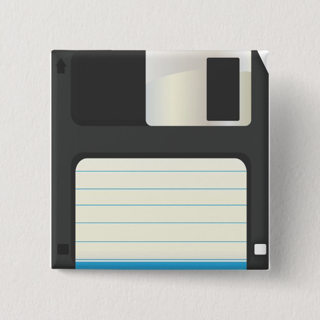 Floppy Discs 2 Inch Square Button (Front)