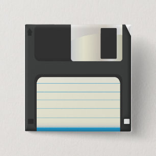 Floppy Discs 2 Inch Square Button