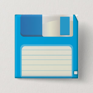 Floppy Discs 2 Inch Square Button