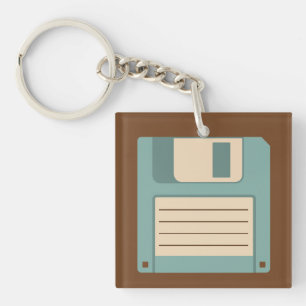 Floppy Diskette Vintage Technology Keychain
