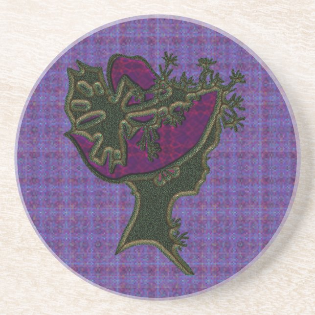Floppy Red Hat Sandstone Coaster (Front)