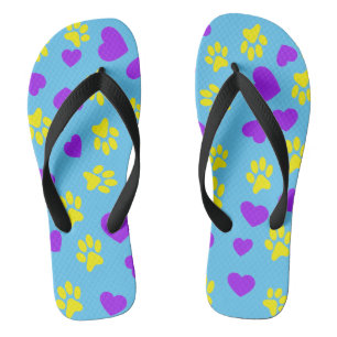 Flops à tongs bleu clair avec Empreintes de pattes