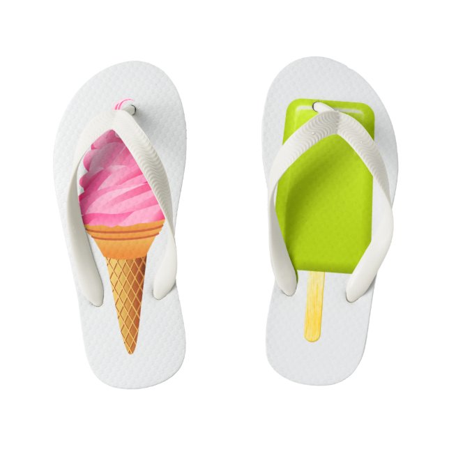 Flops à tongs pour enfants - Crème de glace rose + (Semelle)