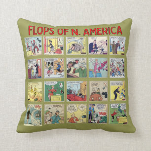 "Flops of N. America" Throw Pillow