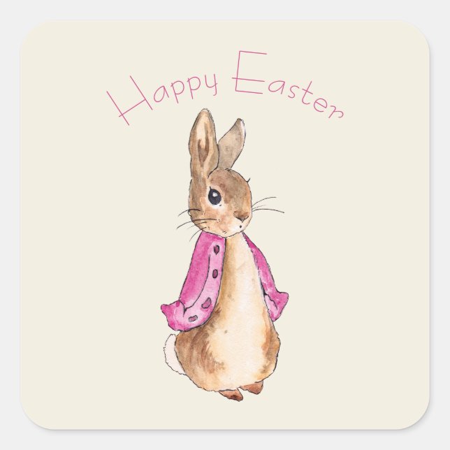 Flopsy Beatrix Potter the Easter bunny rabbit Square Sticker (Front)