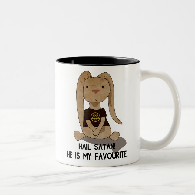 Flopsy Bunney - Hail Satan Two-Tone Coffee Mug (Right)