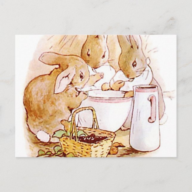 Flopsy Mopsy And Cottontail Beatrix Potter Postcard (Front)