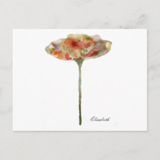 FLOR, ACUARELA,PASTELES, ILUSTRACIÓN POSTCARD