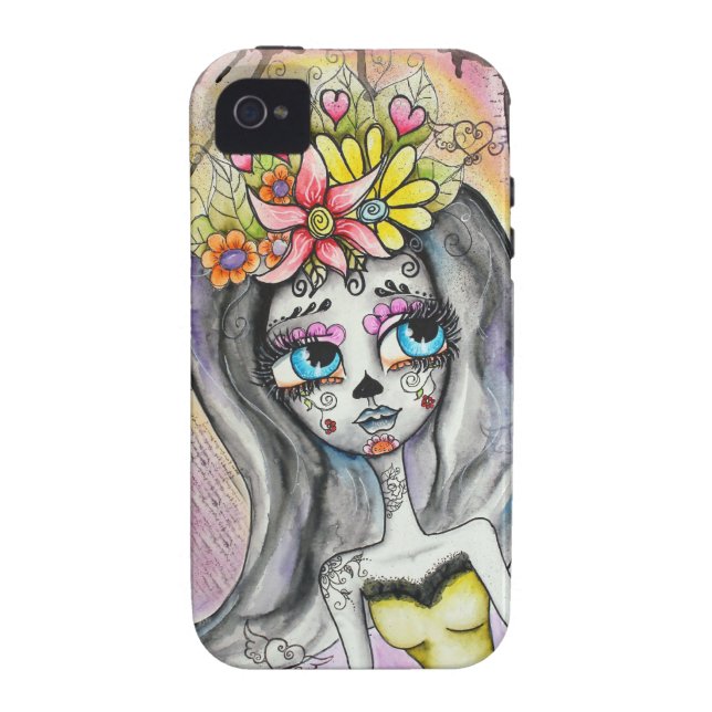 Flor, coque iphone de Dia De Los Muertos (Dos)