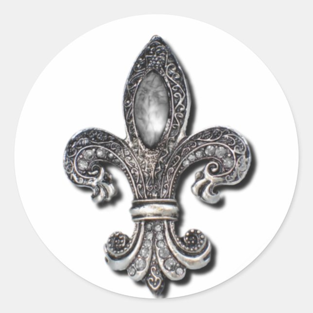 Flor De Lis Fleur De Lis symbol new orleans Classic Round Sticker (Front)