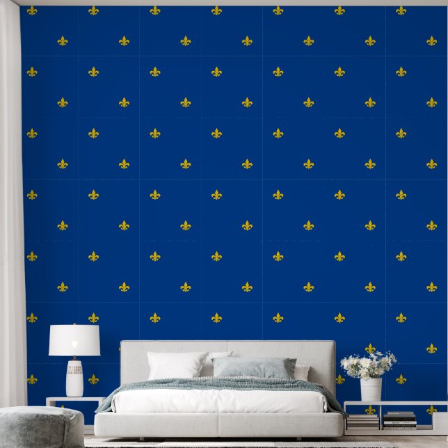 Flor de lis pattern wallpaper (Bedroom)