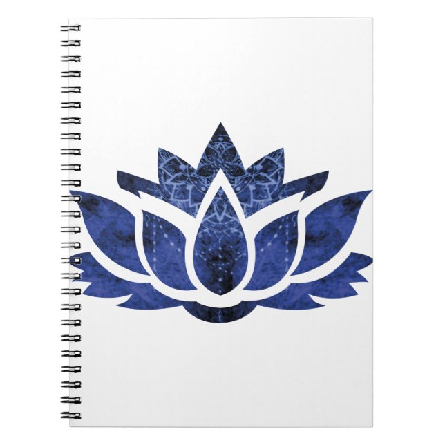 Flor de Loto con atrapa sueños azul Notebook (Front)