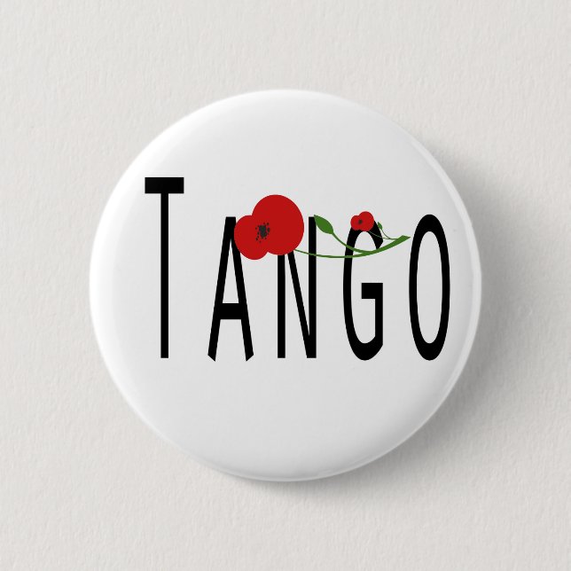 Flor de Tango 2 Inch Round Button (Front)