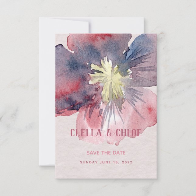 Flor Ever Wedding Enregistrer La Carte Date (Devant)