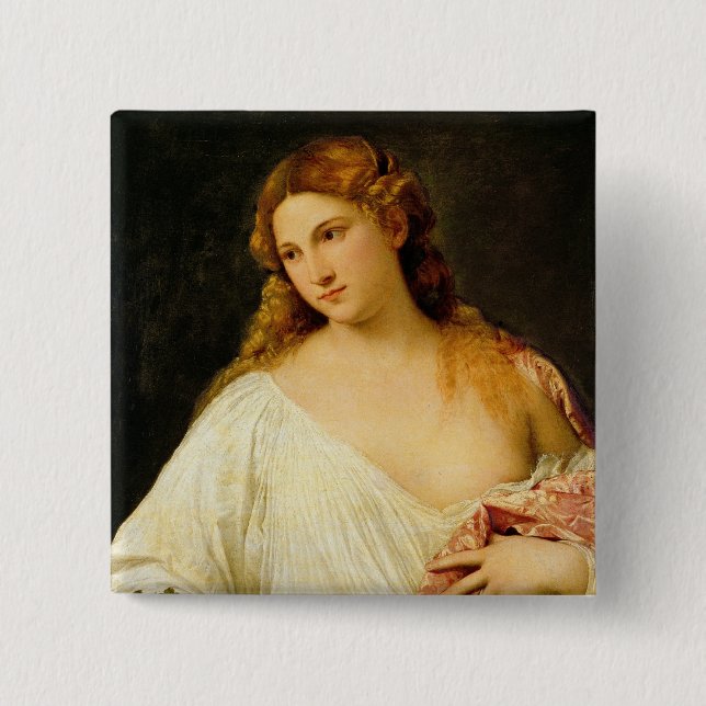 Flora 2 Inch Square Button (Front)
