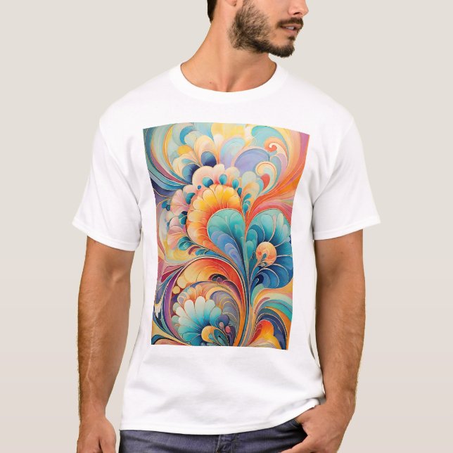 Flora 3 Floral Pastel  T-Shirt (Front)