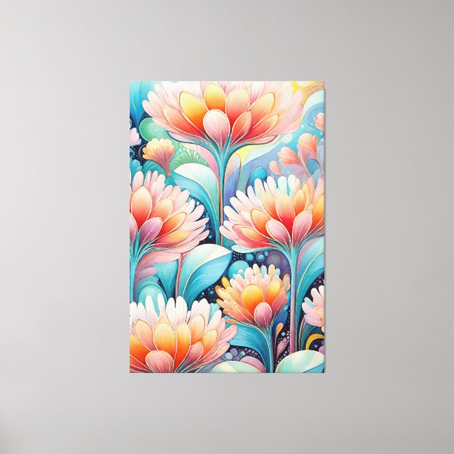 Flora 4 Floral Pastel Canvas Print  (Front)