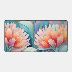 Flora 4 Floral Pastel Desk Mat