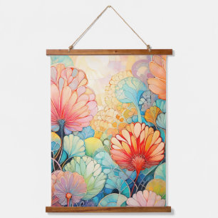 Flora 5 Floral Pastel  Hanging Tapestry