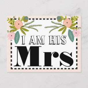 Flora and Fauna I am His Mrs Postcard