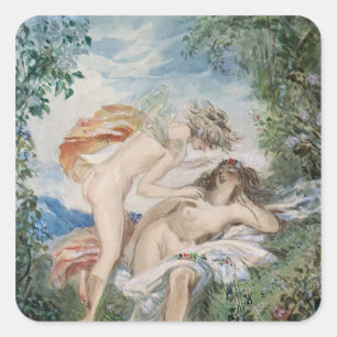 Flora and Zephyr Square Sticker